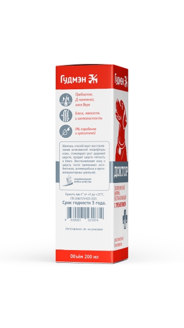 Зоогигиенический шампунь Доктор восстанавливающий с пребиотиком